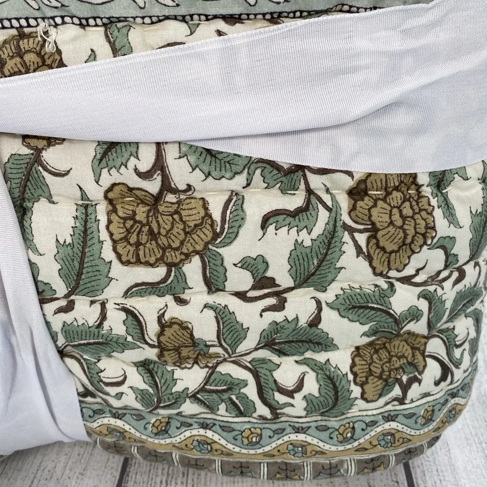 Nicole Miller Artelier Quilt FULL/QUEEN Floral Traditional Block Cotton Boho
